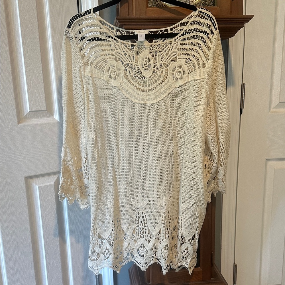 Chico's Cream Lace Blouse